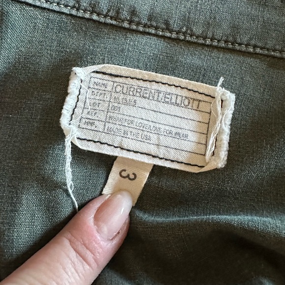Current/Elliott The Perfect Shirt in Army Green 3 Large - Picture 8 of 9